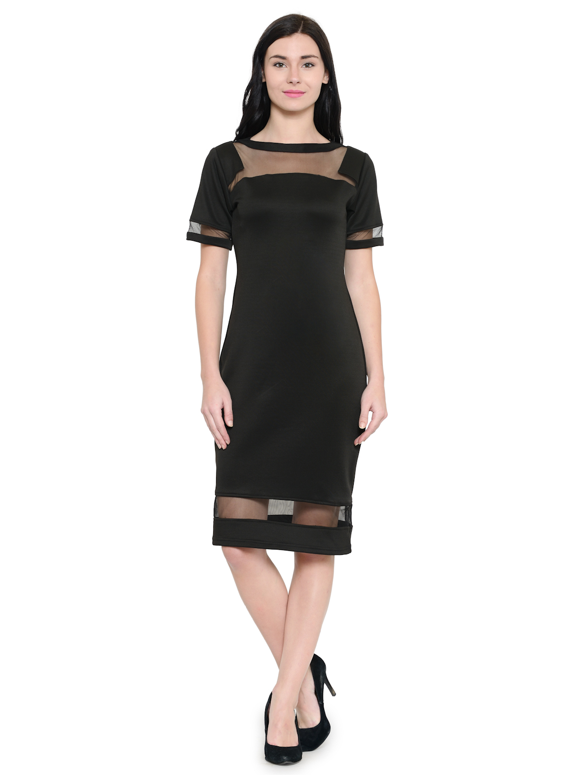Fool Me Once Black Midi Dress